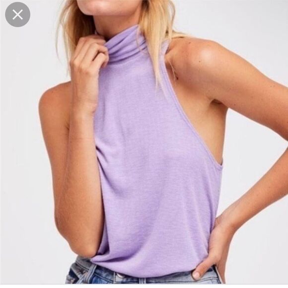 FREE PEOPLE INTIMATELY | Topanga Sleeveless Turtleneck Lavender Women’s Size XS - Picture 2 of 9